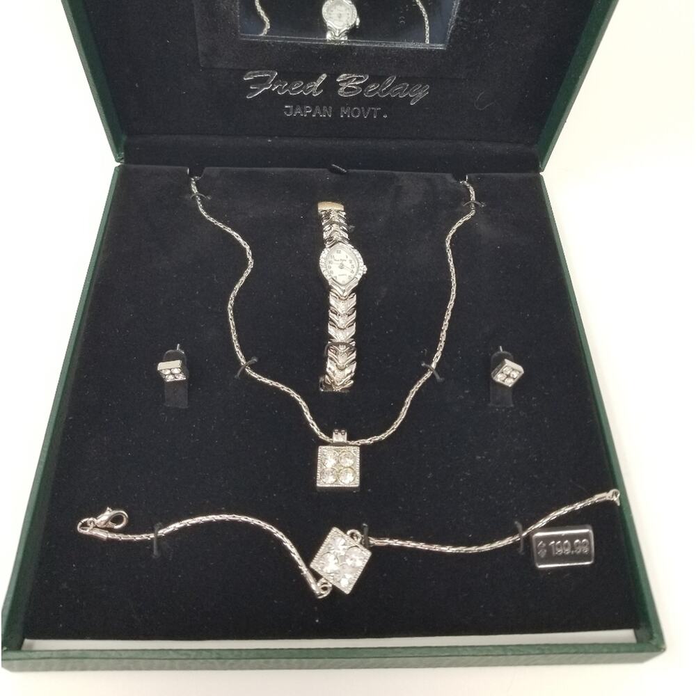 Fred Belay New Watch & Jewelry Set Watch, Earrings,‎ Necklace, and Bracelot NWT